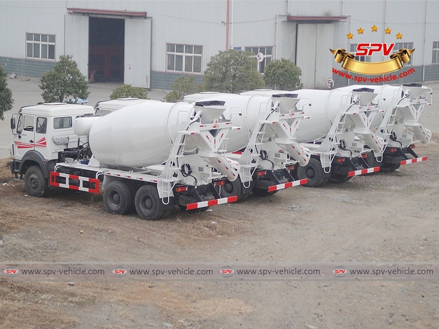 Back view of 10 CBM North Benz Concrete Mixer Truck 6X4 Back view of 10 CBM North Benz Concrete Mixer Truck 6X4
